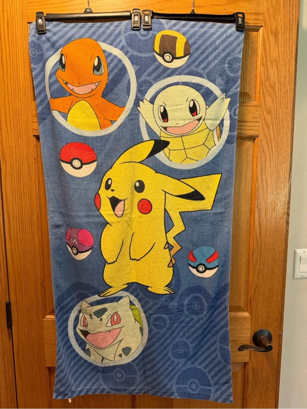 Pokémon Printed Beach Towel Pikachu & Friends 47”x25” Cotton Blue/Yellow